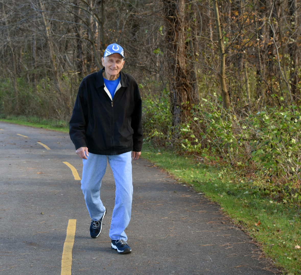 Sam Nonnamacher walks the trail at Blacklick Woods Metro Park