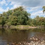 Confluence of Alum and Big Walnut creeks at Three Creeks