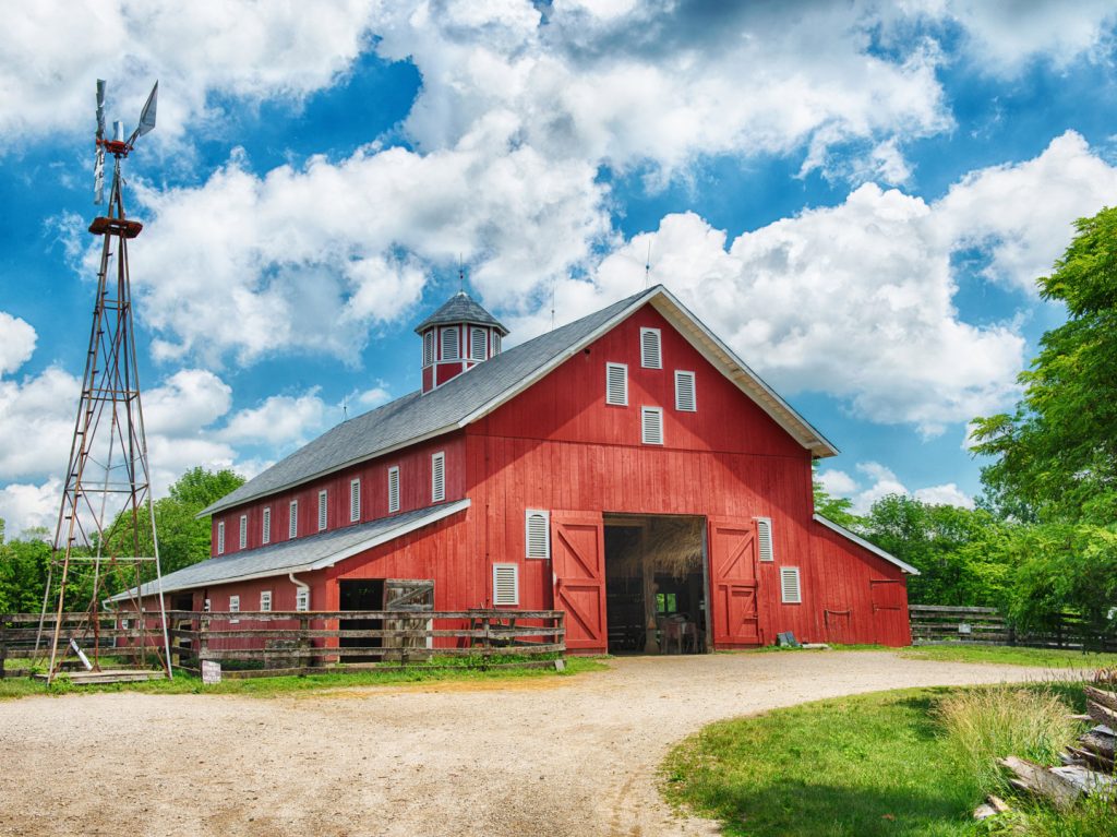 The 19th-century barn at Slate Run Living Historical Farm