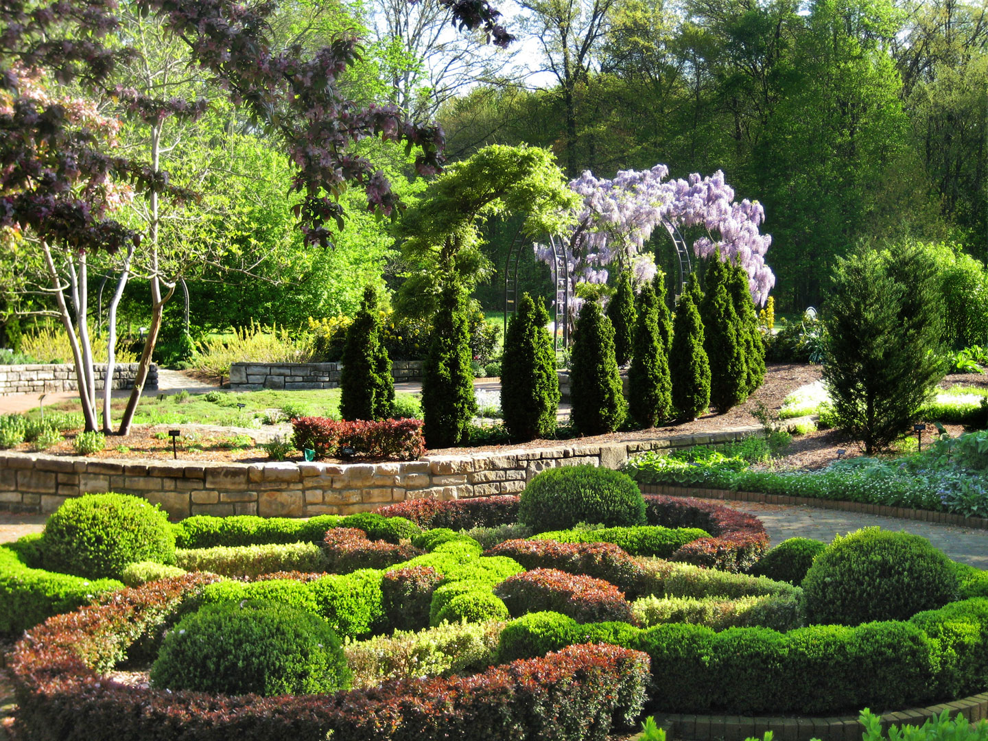 Knot Garden and wisteria at Inniswood