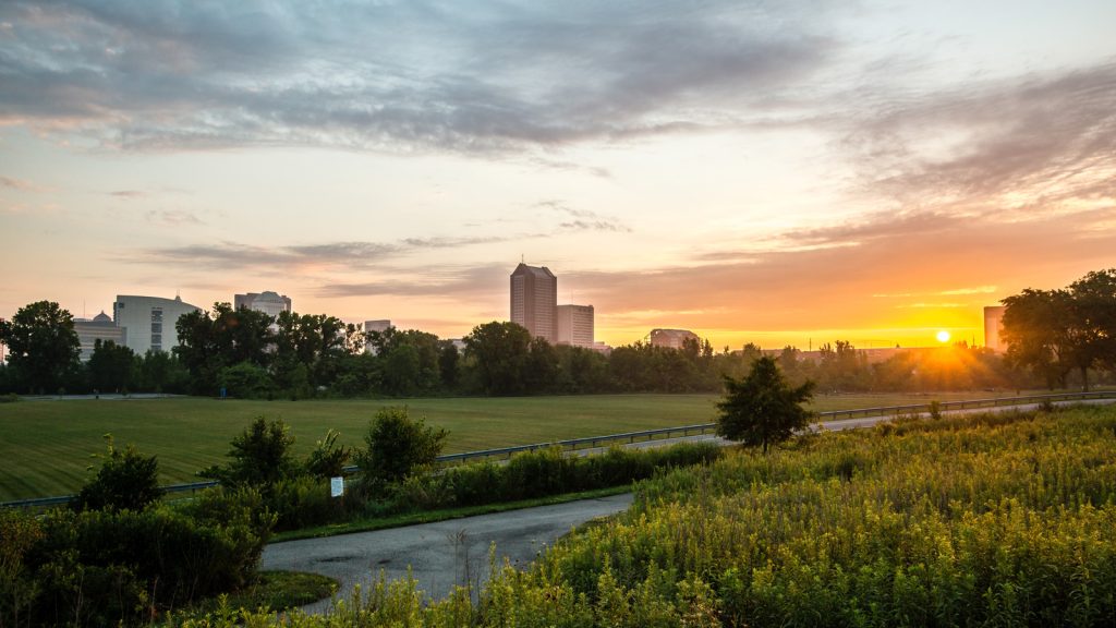 Sunrise at Scioto Audubon Metro Park. July 30, 2016.