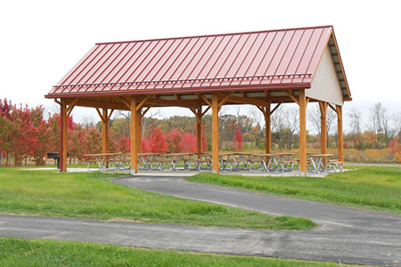 Picnic shelter at the Buckeye Area in Walnut Woods.