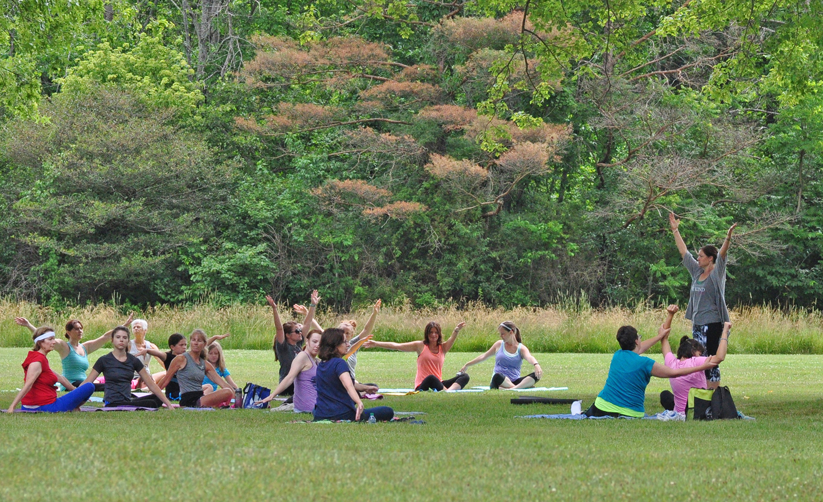 Yoga in the Park, in the Cedar Ridge area at Battelle Darby Creek.