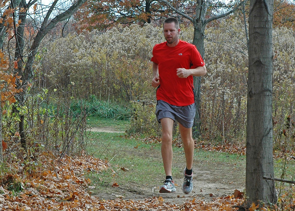 Highbanks Metro Park Jogger on Dripping Rock Trail