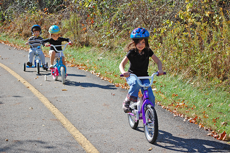 Kids on bikes at Sharon Woods Metro Park