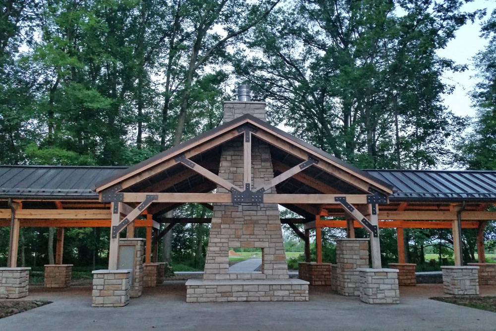 Picnic shelter in the Millstone Picnic Area at Rocky Fork.