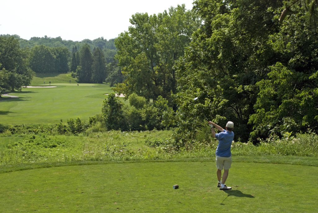 Golfing from Tee at Blacklick Golf Course