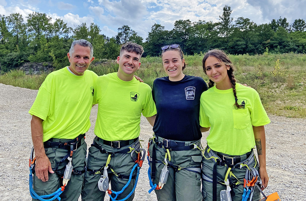 Metro Parks Staff Climbers at Scioto Audubon